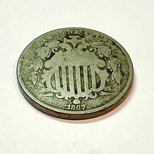 Shield Nickel 1867 Without Rays